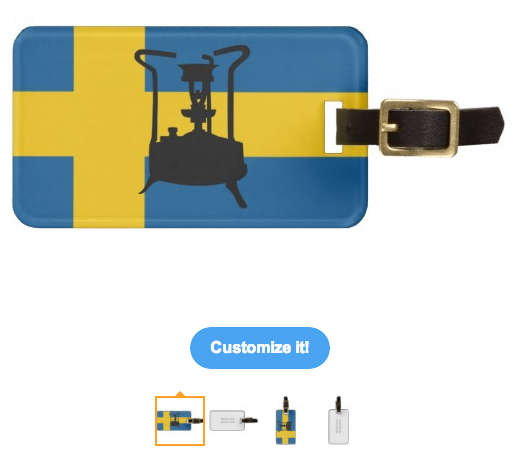 sweden, swedish, made in sweden, swedish flag, flag of sweden, pressure stove, stove, vintage stove, brass stove, paraffin stove, yellow cross, cooker, kerosene stove, Luggage Tag
