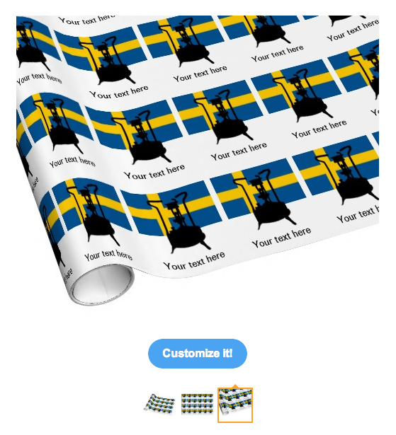 sweden, swedish, made in sweden, swedish flag, flag of sweden, pressure stove, stove, vintage stove, paraffin stove, customizable, brass stove, yellow cross, cooker, kerosene stove, Wrapping Paper